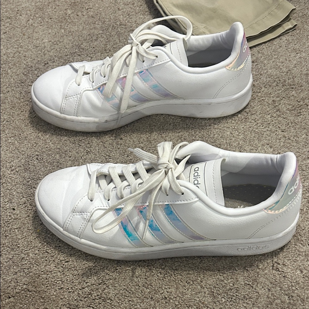 Adidas Women's White and Iridescent Sneakers